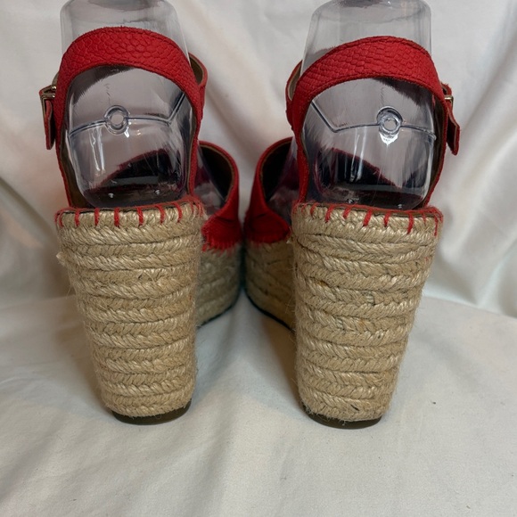 Franco Sarto Tamara Red Wedge Espadrille Sandals Size 8 - Picture 7 of 10